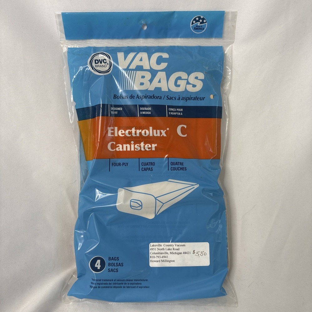DVC Brand Electrolux Type C‎ Canister Vacuum Cleaner Bags 4pk
